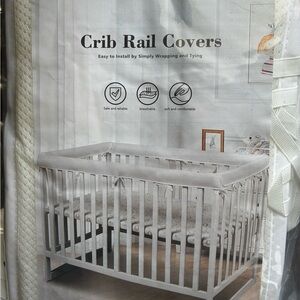 4 piece White Crib Rail Covers